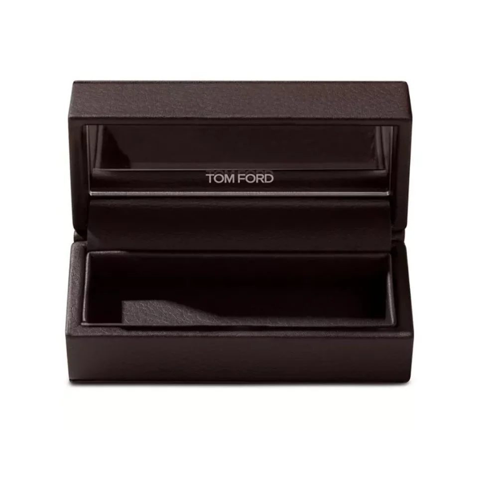Tom Ford Lipstick Case,Brown Faux Leather, Magnetic Closure, Mirror Inside - NEW